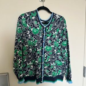 Flower-pattern cardigan
